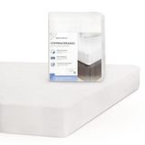 SWEET HOME Matrasbeschermer voor Frans bed, katoen, verse jersey, antibacterieel, ademend, kreukvrij, elastisch, hoeslaken, wasbaar, 130 x 200 x 25 cm, wit