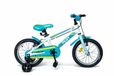SONETKO Vélo enfant Pilot, 16 pouce avec roues stabilisatrices, vélo garçon, 1 vitesse, frein V, blanc et bleu