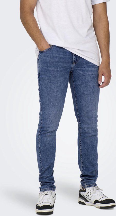 ONLY & SONS ONSLOOM Slim Fit Jeans - Medium Blue Denim - Men's W33/L34