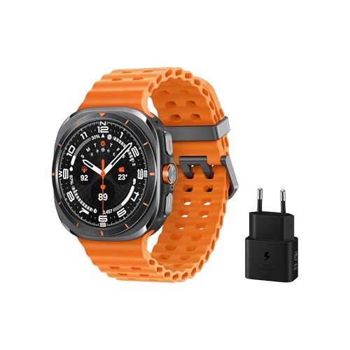 Samsung Galaxy Watch Ultra LTE 47 mm + oplader - smartwatch, gezondheidsbewaking, sporttracking, oranje (Spaanse versie)