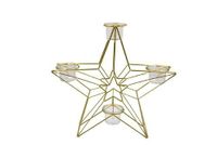 SUD IMPORT Metaal gouden kandelaar ster 34 cm, mix, normaal