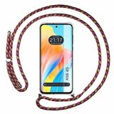 Tumundosmartphone Transparante beschermhoes voor Oppo A58 4G, met koord, roze/goud