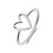 Lucardi Dames Zilveren ring hart - Ring - 925 Zilver - Zilverkleurig - 16 / 50 mm