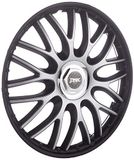 4-Delige J-Tec 4-Delige Wieldoppenset Orden 16-inch Zwart + Chroom Ring