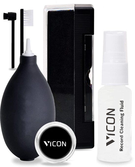 Vicon Professionele 6-in-1 Platenborstel set voor Vinyl Platen
