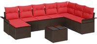 vidaXL - Hoek loungeset - 8 zitplekken - Bruin - Polyrattan