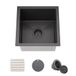 TORVA 14 x 35 cm glanzende zwarte keramische coating met NanoTek onderbouw gootsteen