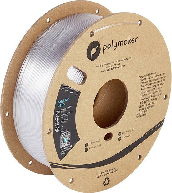 Polymaker PolyLite PETG Filament - 1.75mm - 1000g - Transparent