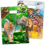 Folat Bv Sacs de fête thème safari/jungle - 16 pièces - sacs à distribuer - 16,5 x 23 cm - fête d'enfants