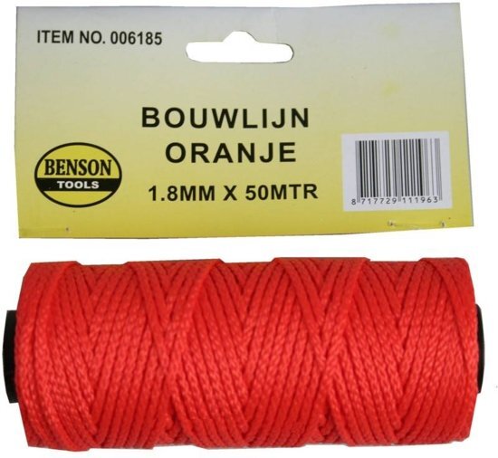 HOFFTECH Touw Bouwlijn Oranje 1.8 X 50 meter