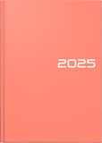 BRUNNEN Boekkalender model 795 (2025), 1 pagina = 1 dag, A5, 352 pagina's, grafische omslag, salmon