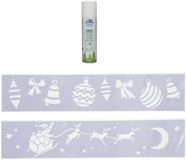 Merkloos / Sans marque Jja Showroom And Head Office Kerst sfeer raamsjablonen met ECO spuitsneeuw - Mix van 9x soorten - 24 x 60 cm - raamdecoraties