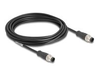 DeLOCK 80808 Câble réseau M12, câble de brassage CAT 5e S/FTP 5,00 m Noir