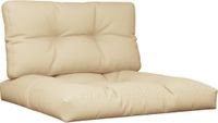 vidaXL Palletkussens 2 stuks stof beige