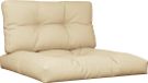 vidaXL Palletkussens 2 stuks stof beige