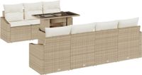 vidaXL Tuinbank Set met kussen 8 pcs Beige en Crème polyrattan