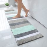 Homaxy Tapis de bain, Doux, Haut poil, Microfibre, Tapis de bain, Absorbant, Lavable, 40 x 120 cm, Vert/Gris