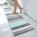 Homaxy Tapis de bain, Doux, Haut poil, Microfibre, Tapis de bain, Absorbant, Lavable, 40 x 120 cm, Vert/Gris