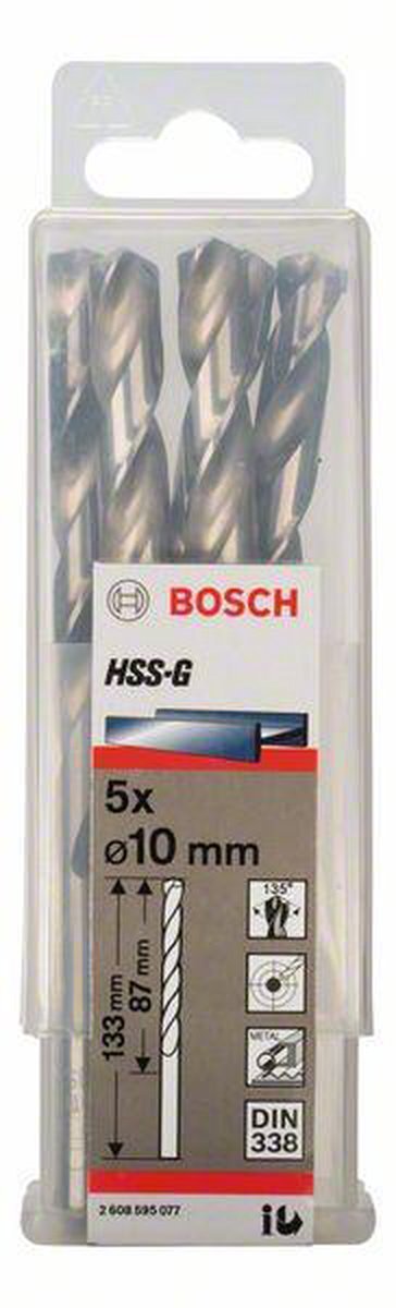 Bosch Bosch Pro HSS-G metaalboor, geslepen met 1/4 inch zeskantschacht (Ø 8 mm) Durchmesser: 9.9/Gesamtlänge in mm: 133