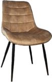 Lizzely Garden & Living Eetkamerstoel De Vince cognac velvet eetstoel