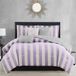 Juicy Couture Cabana Gestreepte, omkeerbare beddengoedset - Queen Size - lavendel-wit, strepenprint - 6-delige set