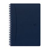 Oxford Signature notitieboek, A5, kleine ruitjes, 5 mm, rand 160 pagina's, omslag, kunstleer, blauw