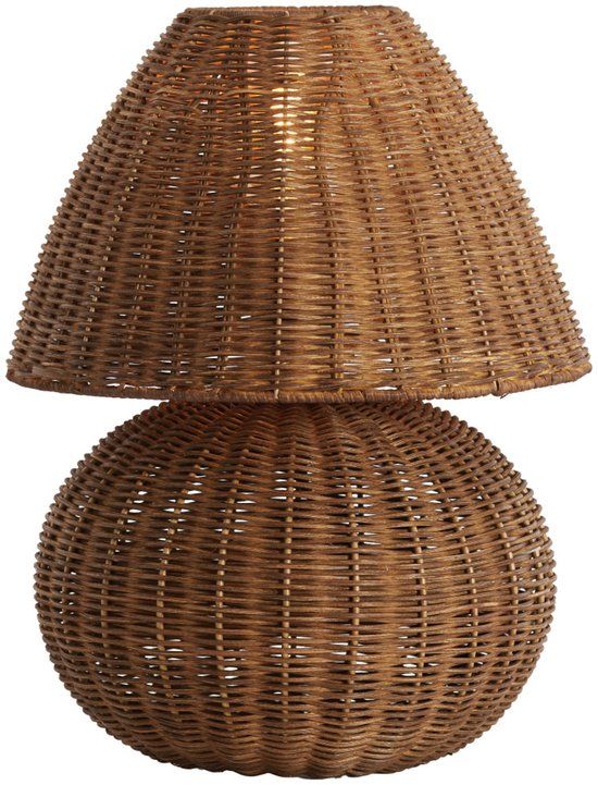Light & Living tafellamp Mavon bruin rotan Ø 28cm E27