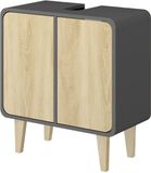 Vicco Arla Wastafelonderkast – 60 x 61 cm Antraciet/eiken