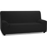 ECOMMERC3 Elastische en extra zachte bankovertrek voor 4-zitsbanken van 220 tot 260 cm, verstelbaar, zwart, 100% Made in Spain