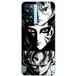 Maniacase Case Oppo A57s 4G Sangoku Naruto Luffy uit één stuk Dragon Ball Z zwart-witte achtergrond, anime manga