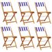 VidaXL Tuinstoel Terras Gecapitonneerde zitting Acaciahout, Polyester Blauw, Wit