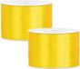 Merkloos Partydeco Cadeaulint - Geel - 5 cm x 25 meter - Satijn - 2 stuks