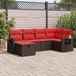 Maison Exclusive - Ensemble de jardin pour extérieur, composé de 6 pièces avec coussins, marron, en polyrotin