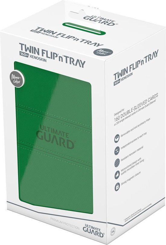 Twin Flip`n`Tray 160+ XenoSkin Monocolor Green	(Ultimate Guard) (Storage Box)