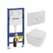QeramiQ Dely Toiletset - Geberit UP100 inbouwreservoir - witte bedieningsplaat - souple toilet zitting - 35mm - mat wit