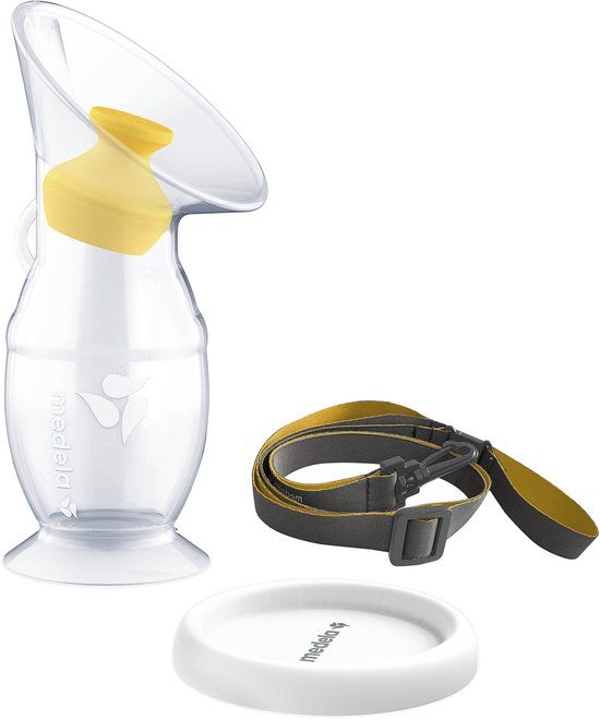 Medela Siliconen Moedermelkcollector - 100 ml - Handmatige Borstkolf - Transparant/Wit