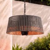 Lucande hangende terrasverwarmer Pyravo, bruin, aluminium, Ø 60 cm