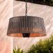 Lucande hangende terrasverwarmer Pyravo, bruin, aluminium, Ø 60 cm