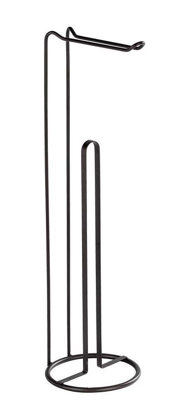 WENKO Lugano Toiletrolhouder 2-in-1 - Mat Zwart