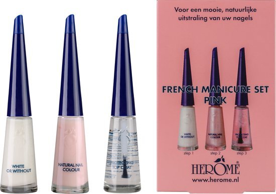 Herome French Manicure Pink Nagellak 3 st