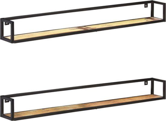 vidaXL Wandschappen - 2 stuks - 160 cm - massief gerecycled hout