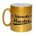 Bellatio Decorations Stoerste meester cadeau mok - 330 ml - goudkleurig - Meesterdag/einde schooljaar cadeau
