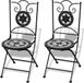 vidaXL Bistro stoelen, 2 stuks, keramisch, zwart en wit