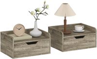 Homcom Nachtkastje - Spaanplaat - 40 x 30 x 19,5 cm - Grijs