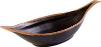 APS Melamine bladschaal "Crocker", 42x14xh9,5 cm, zwart met beige rand, set van 2 stuks
