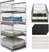 Wuciray 4-pack garderobekast organizer stapelbare opbergdoos kastorganisatiesysteem opvouwbare roestvrijstalen garderobekast organizer zwart