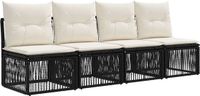 vidaXL 4-zits bank Zwart Polyrattan