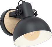 EGLO Lubenham Wandlamp - 1 lichts - E27 - Zwart, Bruin - FSC Hout