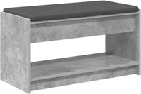vidaXL Hallenbank Beton Grijs 83 x 38 x 45 cm Geëngineerd Hout en Stof