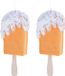 Bellatio Decorations Koopman International 2x Kersthangers/ornamenten oranje kunststof ijsjes 18 cm